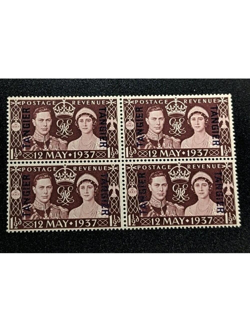 TANGIER , GREAT BRITIAN , CORONATION , 1937 , STAMP 4 Stamp Block